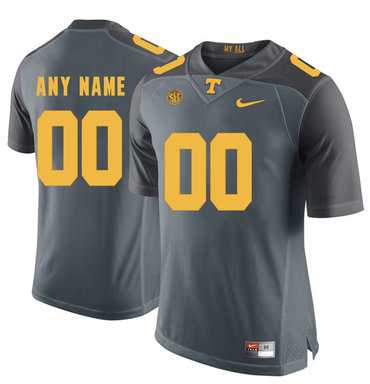 Men%27s Tennessee Volunteers Gray Customized College Football Jersey